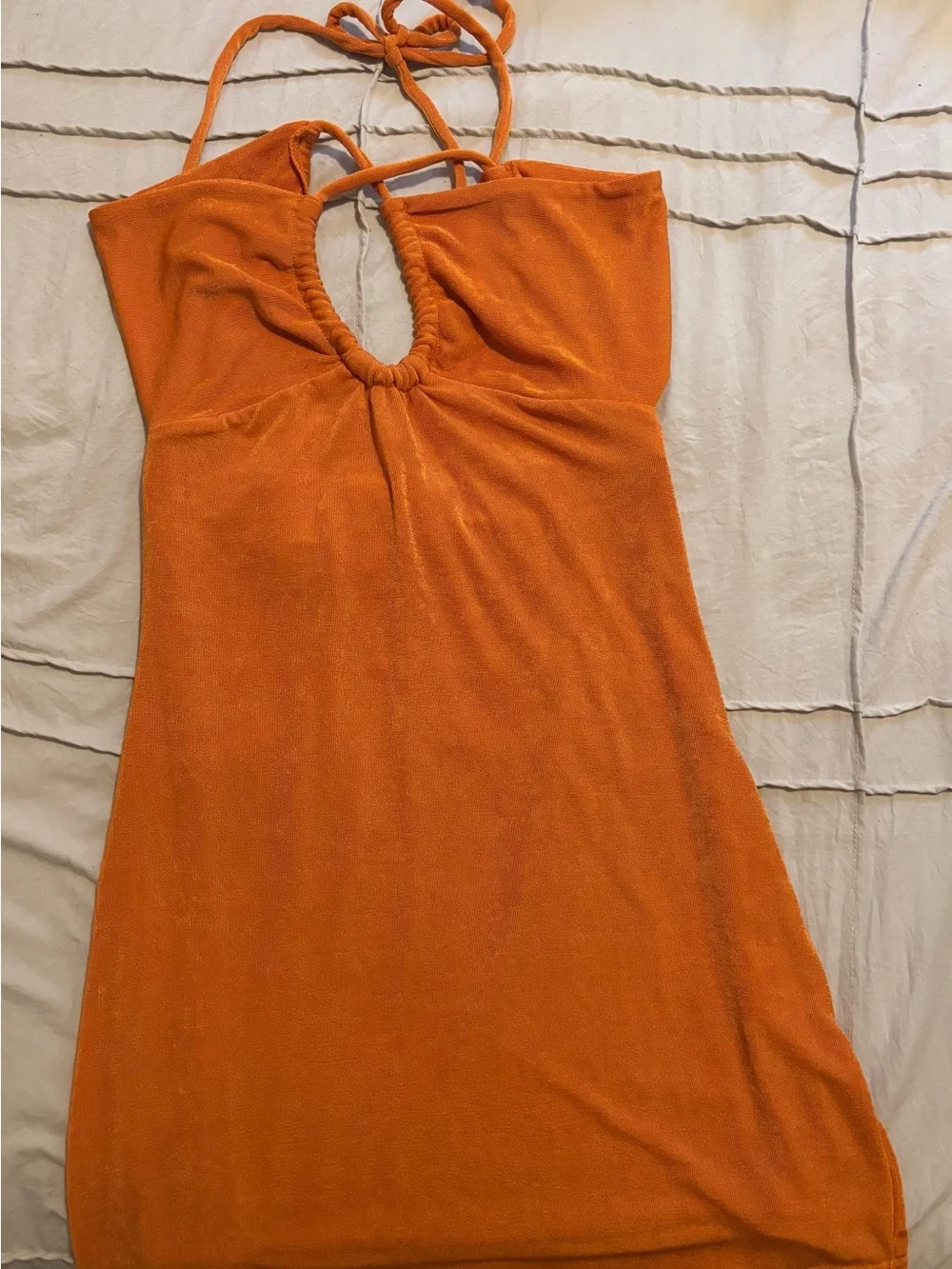 Peppermayo Orange Strappy Keyhole Mini Dress - Picture 3 of 7